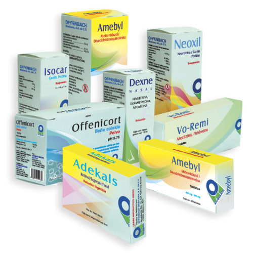 Productos de Offenbach juntos Adekals Dexne Amebyl Neoxil Vo Remi Offenicort